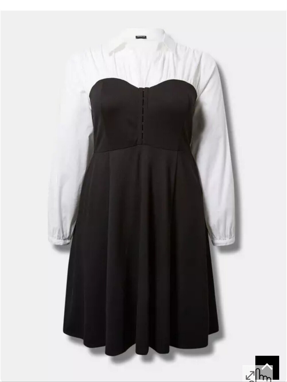 Torrid 2x Mini Poplin Top Ponte Bustier Shirt Dress